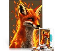 Jigsaw Puzzles 1000 Piece for teenagers Burning Red Fox Handgeschwindigkeitswettbewerb Wohnkunstdekor38x26cm