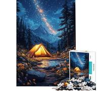 Jigsaw Puzzles 1000 Piece for Teenagers Campsite Under Milky Way Jigsaw Anti-Stress Toys Analysis And Logic Challenging To Complete (Size 38x52cm)