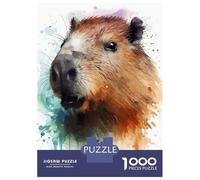 Jigsaw Puzzles 1000 Piece for Teenagers Capybara Watercolor Portrait Adult Puzzles Hands-on Game Perfect Decoration Great Gift for Gaming 70x50cm/1000pcs
