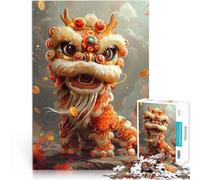 Jigsaw Puzzles 1000 Piece for teenagers Cartoonized Chinese Dragon Familienaktivität mit passendem Poster und Quizblatt75x50cm