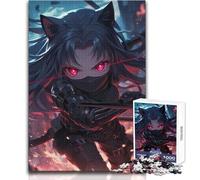 Jigsaw Puzzles 1000 Piece for Teenagers Cat-eared Ninja Girl Beautiful Design Game Improve Memory Birthday Gift Size 50x75cm
