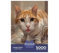 Jigsaw Puzzles 1000 Piece for Teenagers Cat Eating Meme Teenager Puzzles Hands-on Game Improve Memory Gifts for Friends And Family 38x26cm/1000pcs