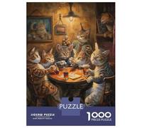 Jigsaw Puzzles 1000 Piece for Teenagers Cats Beer In A Tavern Puzzle for Adults Toy Wall Decor Difficult Challenge Challenging To Complete 38x26cm/1000pcs