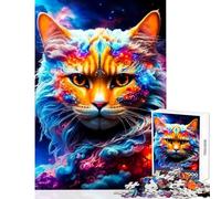 Jigsaw Puzzles 1000 Piece for Teenagers Chaotic Cat Fun Group Bonding Activity Indoors Memorable Festive Present Option (38x52cm)