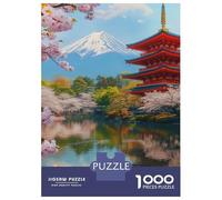 Jigsaw Puzzles 1000 Piece for Teenagers Cherry Blossoms And Temple Beauty Adult Puzzles Relax Games Pattern Assembly Great Gift for Gaming 70x50cm/1000pcs