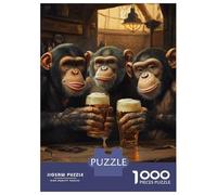 Jigsaw Puzzles 1000 Piece for Teenagers Chimps at The Bar-1 Adult Puzzles Relax Games Pattern Assembly Great Gift for Gaming 70x50cm/1000pcs
