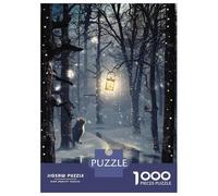 Jigsaw Puzzles 1000 Piece for Teenagers Christmas Eve Cat Jigsaw Puzzle Relaxing Games Wall Decoration Gifts for Friends And Family 52x38cm/1000pcs