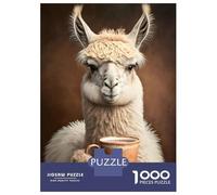 Jigsaw Puzzles 1000 Piece for Teenagers Coffee Llama Adult Puzzles Relax Games Pattern Assembly Great Gift for Gaming 70x50cm/1000pcs