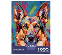 Jigsaw Puzzles 1000 Piece for Teenagers Colorful German Shepherd Puzzles for Adults Anti-Stress Toys Analysis And Logic Birthday Present, Gifts, 38x26cm/1000pcs