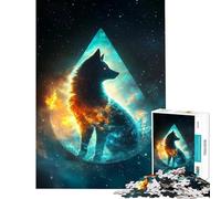 Jigsaw Puzzles 1000 Piece for Teenagers Cosmic Wise Fox Help The Brain Exercise Home Art Decor Practical Game for Ages 14 And over (38x26cm)