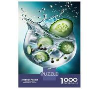 Jigsaw Puzzles 1000 Piece for Teenagers Cucumber Mint Gin Tonic Jigsaw Puzzle Fun Games Perfect Decoration Gifts for Friends And Family 38x26cm/1000pcs
