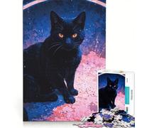 Jigsaw Puzzles 1000 Piece for Teenagers Curious Kitty, Impossible Game, Parent-child Interaction, Christmas Birthday Gifts 50x75cm