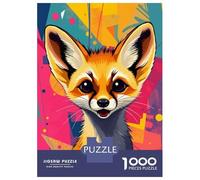 Jigsaw Puzzles 1000 Piece for Teenagers Cute Fennec Fox Pop Art Adult Puzzles Relax Games Pattern Assembly Great Gift for Gaming 70x50cm/1000pcs
