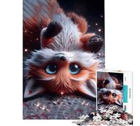 Jigsaw Puzzles 1000 Piece for Teenagers Cute Fox with Big Eyes Help The Brain Exercise Home Art Decor Practical Game for Ages 14 And over (50x75cm)
