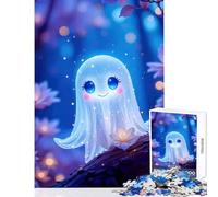 Jigsaw Puzzles 1000 Piece for Teenagers Cute Ghost Flowers Home Decoration Toys Birthday Gift Impossible Game Artists' Collection, Fine Arts Size 38x26cm