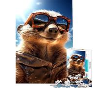 Jigsaw Puzzles 1000 Piece for Teenagers Cute Meerkat Erdmaennchen Difficult And Challenge Home Decoration Relaxing Games for And 14 Years And over (38X52cm)