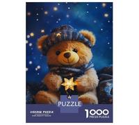 Jigsaw Puzzles 1000 Piece for Teenagers Cute Teddy Bear with Star Light Adult Puzzles Relax Games Pattern Assembly Great Gift for Gaming 70x50cm/1000pcs