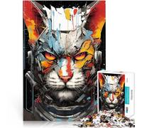 Jigsaw Puzzles 1000 Piece for teenagers Cyborg Cat Machine Stress Reliever Staycation Kill time Educational Game for Birthday, Chrismas 50x70cm