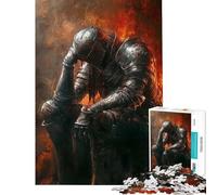 Jigsaw Puzzles 1000 Piece for Teenagers Dark Souls Knight Fun at Home Activities, Hand Speed Race Hands-on Game for Age 14+ Game (38x52cm)
