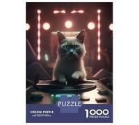 Jigsaw Puzzles 1000 Piece for Teenagers Deejay Cat Club Disco Jigsaw Puzzle Relaxing Games Wall Decoration Gifts for Friends And Family 70x50cm/1000pcs