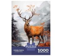 Jigsaw Puzzles 1000 Piece for Teenagers Deer Animal Art Adult Puzzles Relax Games Pattern Assembly Great Gift for Gaming 38x26cm/1000pcs