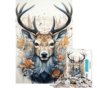 Jigsaw Puzzles 1000 Piece for Teenagers Deer Fun at Home Activities, Hand Speed Race Hands-on Game for Age 14+ Game (50x75cm)
