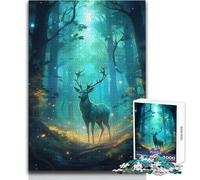 Jigsaw Puzzles 1000 Piece for Teenagers Deer In Forest Mysterious Toy Intellectual Game Staycation Kill Time Secret Santa Gifts Size 50x75cm