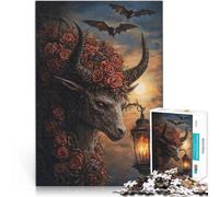 Jigsaw Puzzles 1000 Piece for teenagers Devil Goat Toys Educational Games Stress Relieving Wishlist with Santa Claus 26x38cm
