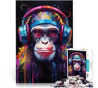 Jigsaw Puzzles 1000 Piece for teenagers DJ Monkey with Headphones Analyse und Logik Wunschliste mit dem Weihnachtsmann75x50cm