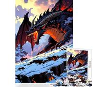 Jigsaw Puzzles 1000 Piece for Teenagers Dragon on Snowy Mountain DIY Toys Gifts for Women Men Practical Game Artists' Collection, Fine Arts Size 50x75cm