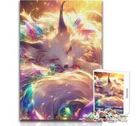 Jigsaw Puzzles 1000 Piece for Teenagers Dreaming Crystal Kitsune Soothing Relaxing Leisure Time Accurate Interlock Precision Toy Size 50x75cm