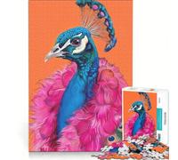 Jigsaw Puzzles 1000 Piece for Teenagers Elegant Peacock Portrait, Fun Games, Challenging To Complete, Deal As Gifts for The Whole Family 38x52cm