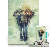 Jigsaw Puzzles 1000 Piece for Teenagers Elephant Paint Artwork, Fun Games, Challenging To Complete, Deal As Gifts for The Whole Family 38x52cm