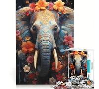 Jigsaw Puzzles 1000 Piece for Teenagers Elephant Portrait, Fun Games, Challenging To Complete, Deal As Gifts for The Whole Family 38x26cm