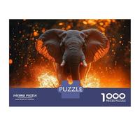 Jigsaw Puzzles 1000 Piece for Teenagers Elephant Splashing in Water, Golden Light Jigsaw Relax Games But Fun And Humorous Birthday Present, Gifts, 38x26cm/1000pcs