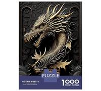 Jigsaw Puzzles 1000 Piece for Teenagers Emperor Dragon Art Deco Adult Puzzles Relax Games Pattern Assembly Great Gift for Gaming 38x26cm/1000pcs