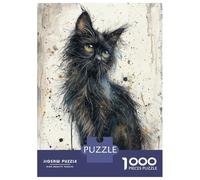 Jigsaw Puzzles 1000 Piece for Teenagers Enchanted Black Kitten Puzzle for Adults Toy Wall Decor Difficult Challenge Challenging To Complete 38x26cm/1000pcs