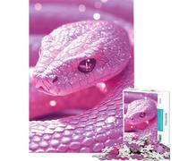 Jigsaw Puzzles 1000 Piece for Teenagers Enchanted Serpent︰ Glittering in Pink Light Brain Teaser Game Learning Educational Toys Great Gifts for Games Home Art Decor (Size 38x52cm)