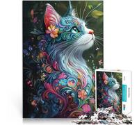Jigsaw Puzzles 1000 Piece for teenagers Enchanting Cat World Quiz game 26x38cm Unique Birthday and Gifts for and Age 14