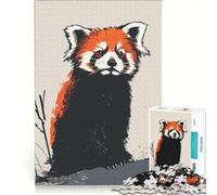 Jigsaw Puzzles 1000 Piece for Teenagers Endangered Animals︰ The Sad Red Panda, Fun Games, Challenging To Complete, Deal As Gifts for The Whole Family 50x75cm