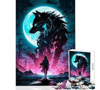 Jigsaw Puzzles 1000 Piece for Teenagers Epic Wolf Spirit Warrior 1000 Jigsaw Puzzle Relax Games Great Gifts for Games Home Art Decor (50x75cm)
