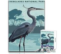 Jigsaw Puzzles 1000 Piece for Teenagers Everglades National Park Heron Cozy And Calming Leisure Fun Seamless Fit High Precision Toy Size 38x26cm