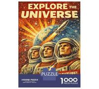 Jigsaw Puzzles 1000 Piece for Teenagers Explore The Universe Vintage Teenager Puzzles Hands-on Game Wall Decoration Challenging To Complete 52x38cm/1000pcs