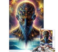 Jigsaw Puzzles 1000 Piece for Teenagers Extraterrestrial Alien Practical Game Tough Challenge Educational Toy Every Piece Is Unique - (38x52cm)