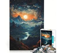 Jigsaw Puzzles 1000 Piece for Teenagers Fantasy Sunset Space, Fun Games, Challenging To Complete, Deal As Gifts for The Whole Family 50x75cm