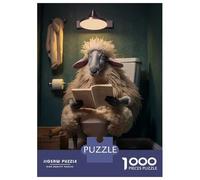 Jigsaw Puzzles 1000 Piece for Teenagers Fat Sheep Toilet Newspaper Jigsaw Puzzle Relaxing Games Wall Decoration Gifts for Friends And Family 38x26cm/1000pcs