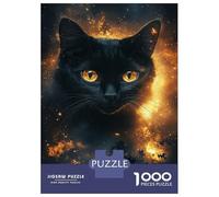 Jigsaw Puzzles 1000 Piece for Teenagers Fiery Feline Gaze Adult Puzzles Relaxing Games Pattern Assembly Birthday Present, Gifts, 70x50cm/1000pcs