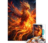 Jigsaw Puzzles 1000 Piece for Teenagers Fiery Phoenix Rising Help The Brain Exercise Home Art Decor Practical Game for Ages 14 And over (38x26cm)