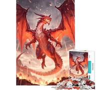 Jigsaw Puzzles 1000 Piece for Teenagers Fire Dragon Difficult And Challenge Home Decoration Relaxing Games for And 14 Years And over (38X26CM)