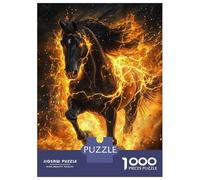 Jigsaw Puzzles 1000 Piece for Teenagers Flaming Horse Power -1 Adult Puzzles Relax Games Pattern Assembly Great Gift for Gaming 70x50cm/1000pcs